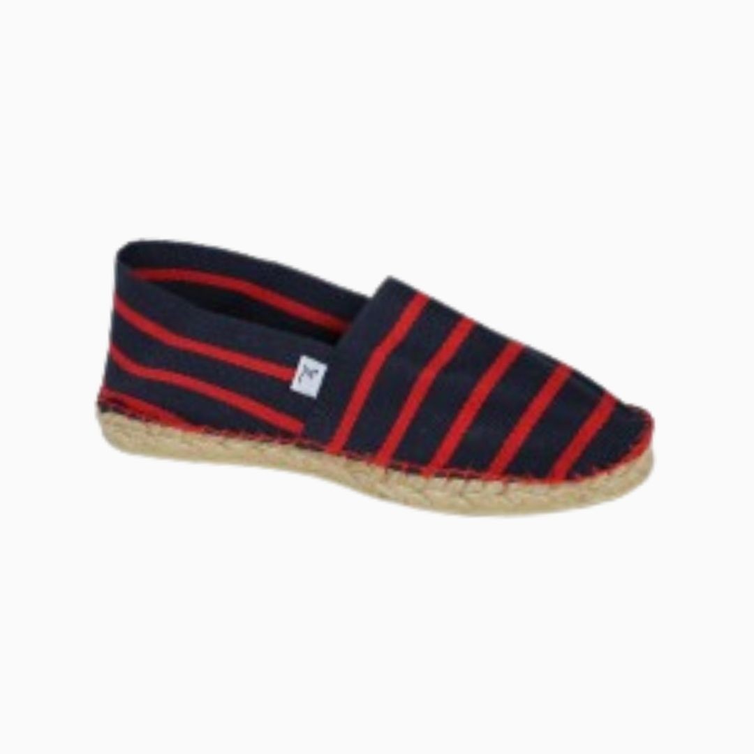 Espadrille rayée marine et rouge MIRZA - Pointure : 45, Couleur : Marine, Imperméabilisation (+6,00€) : Non