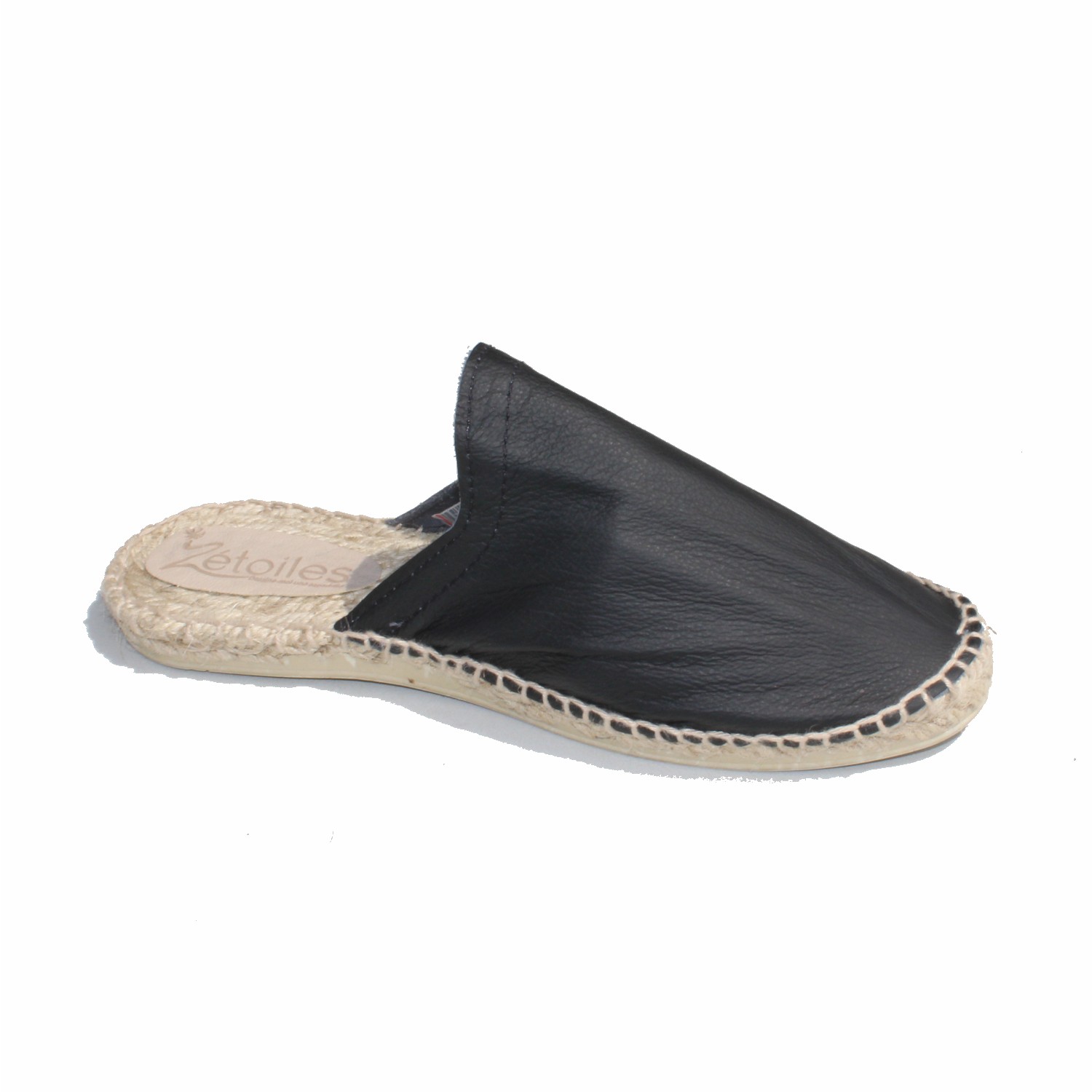 Espadrille ZABOUCH - Cuir Noir de Jais - Pointure : 44, Couleur : Noir