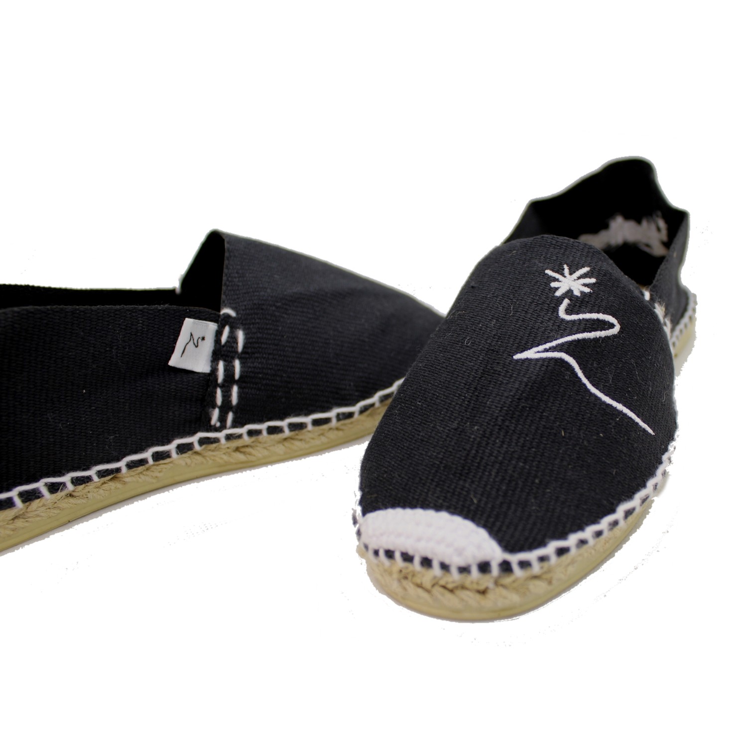Espadrille noire brodée Zétoiles - Pointure : 42, Couleur : Noir, Imperméabilisation (+6,00€) : Non