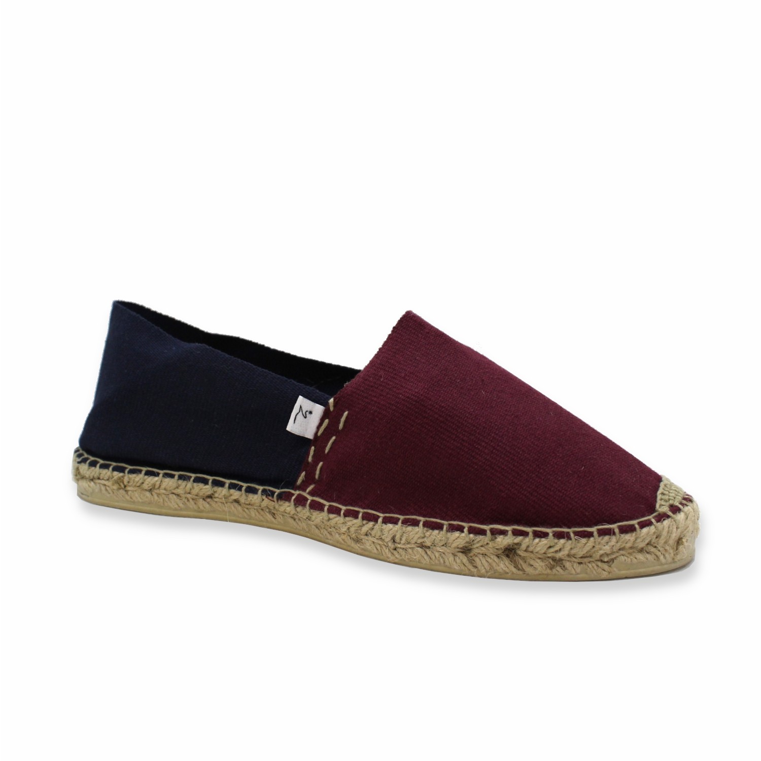 Espadrille marine et bordeaux ALBIREO - semelle en Lin - Pointure : 43, Couleur : Marine, Imperméabilisation (+6,00€) : Non