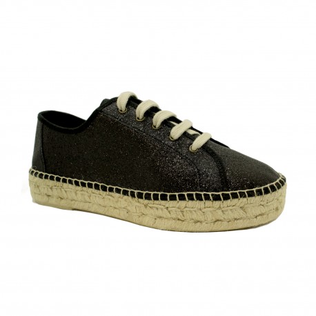 Espadrille POISSON noir brillant