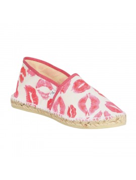 espadrille blanche motif bisous