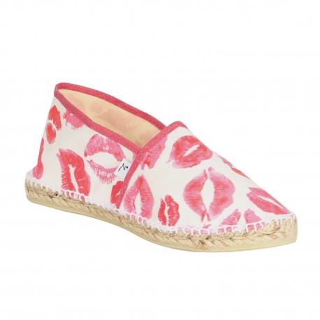 espadrille blanche motif bisous