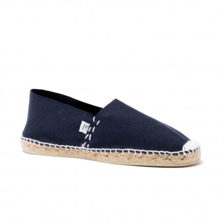 Alcyone – Espadrille marine à fil blanc