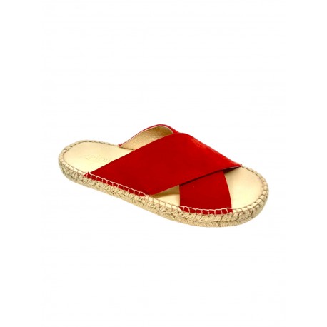 Toucan - espadrilles à brides rouges avec semelle confort
