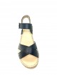 Espadrille compensée avec bride cuir DRAGON noire