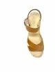 Espadrille compensée avec bride cuir DRAGON camel