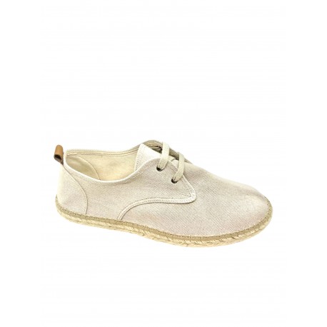 Espadrille couleur lin Lombardi - type Derby, semelle en corde façon Zétoiles
